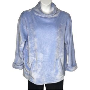 Karen Neuberger Light Blue Plush Lounge Top Size XL